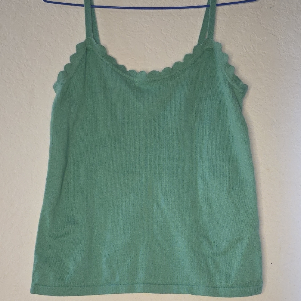J. Crew Mint Green Scalloped Camisole